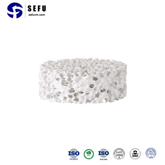 Sefu-Keramikschaumfilter China Foam Ball Filter Factory Sic Keramikschaumfilter-Substratteile Retikulierter Schaumfilter Aluminiumoxid-Keramikschaumfilter
